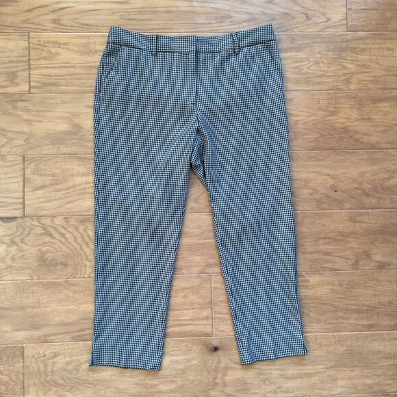Talbots Pants Size 12P Petite Hampshire Ankle Houndstooth Black/Gray - Picture 1 of 10